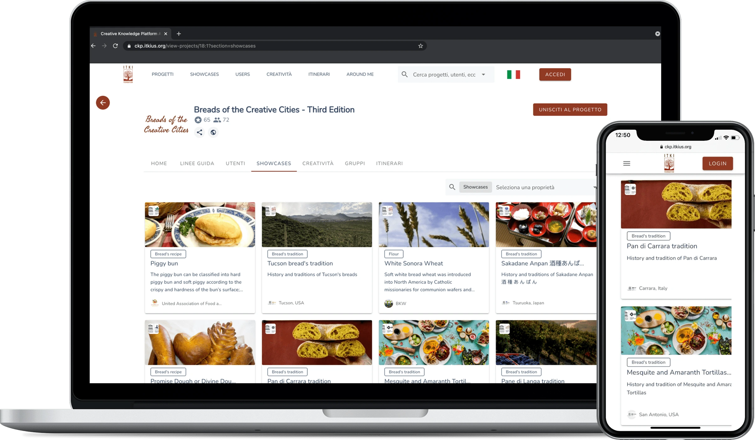 Schermata desktop e mobile piattaforma TRusT™ per CK Foundation